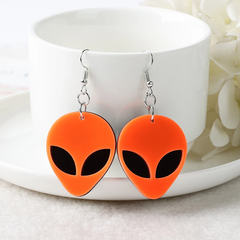 1Pair UFO Woman Dangle Earrings Acrylic Drop Earrings for Girl Birthday Gift