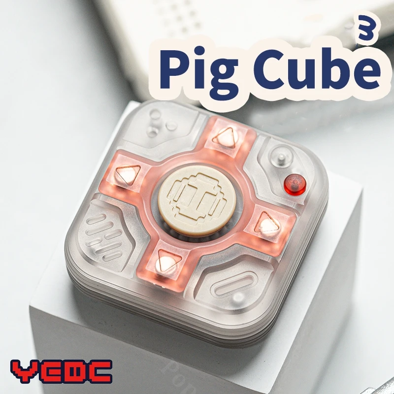 YEDC PIG CUBE Magnete Fodera interna Push Slider Modi multipli per giocare Giocattolo agitato Gadget antistress per ufficio Giocattoli per l'ansia