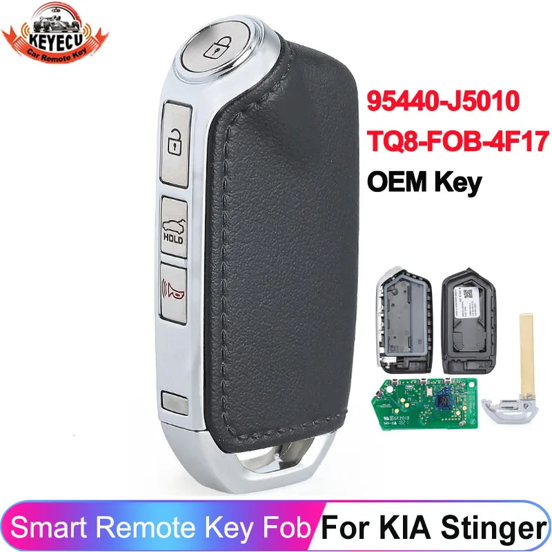 EllYECU OEM P/N: 95440-J5010 Télécommande Fob Pour KIA Stinger 2019 2020 2021 433MHz FCC ID: TQ8-FOB-4F17 4 Bouton Clé