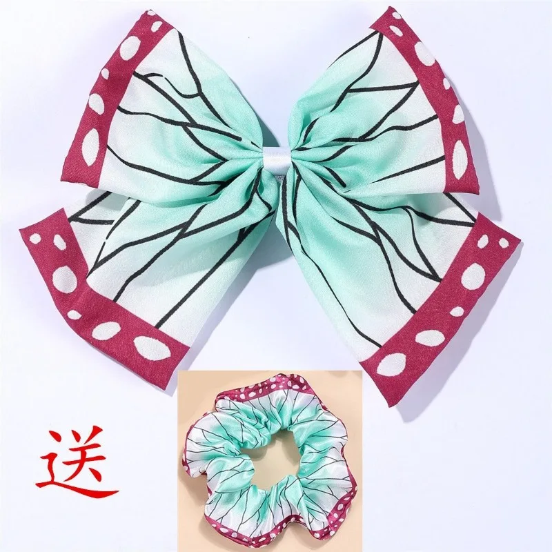 Anime Cosplay Bow Hair Clips Accessories Shinobu Nezuko Tanjirou Headwear for Women Girls - view 4