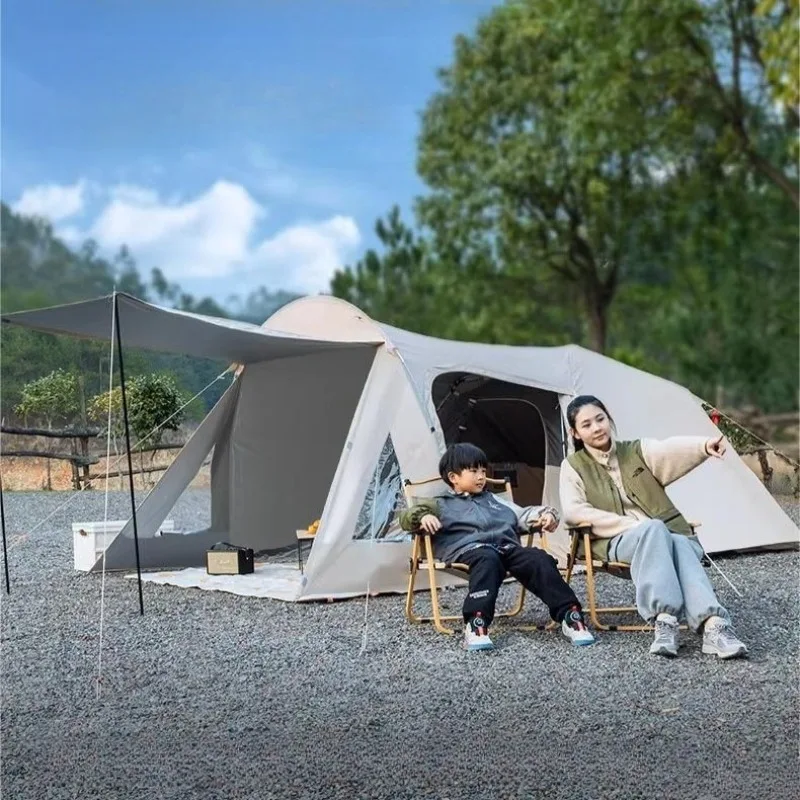 

Портативные утолщенные непромокаемые туннельные палатки, большая площадь, две спальни, одна гостиная, палатки, уличные многофункциональные принадлежности для кемпинга