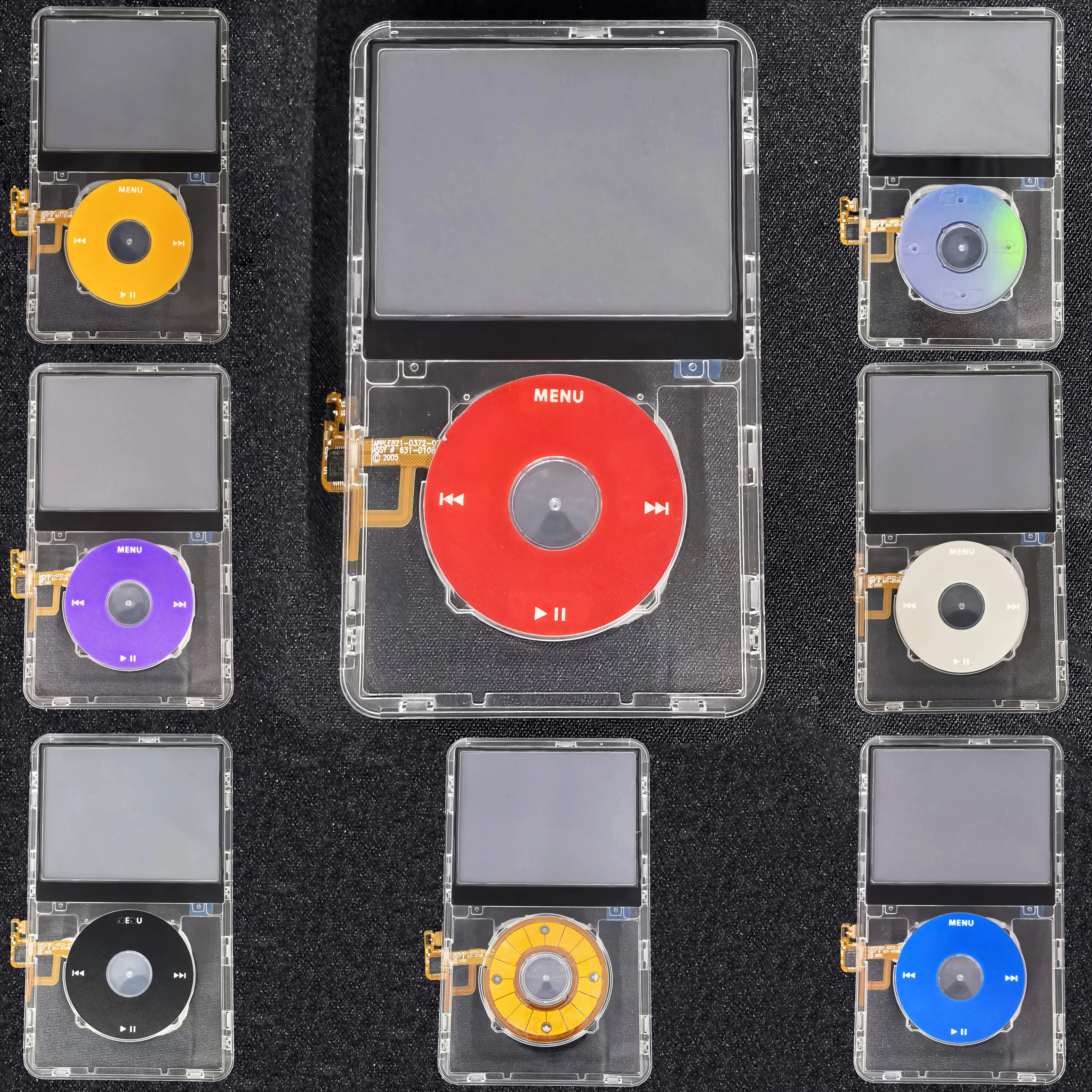 

Clear Face Plate Transparent Front Housing Case with Click Wheel Flex Button for iPod Classic 5th Gen 5.5 Video 30GB 60GB 80GB