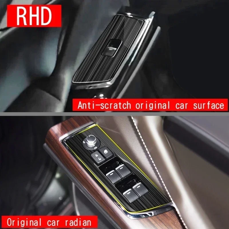 RHD LHD For Mazda CX9 CX-9 2022 2023 Inner steel Black Brush Window Lift Switch Button Panel Cover Gear Shift Panel Accessories