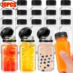 1/10Pcs Clear Plastic Juice Bottles Leakproof Mini Shot Bottles with Screw Caps Freezer Safe for Home Kitchen Fridge Juice Milk
