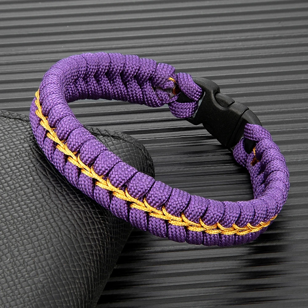 MKENDN Creative Design Handmade Paracord Survival Bracelet Plastic Buckle Outdoor Camping Rescue Emergency Rope Bracelet