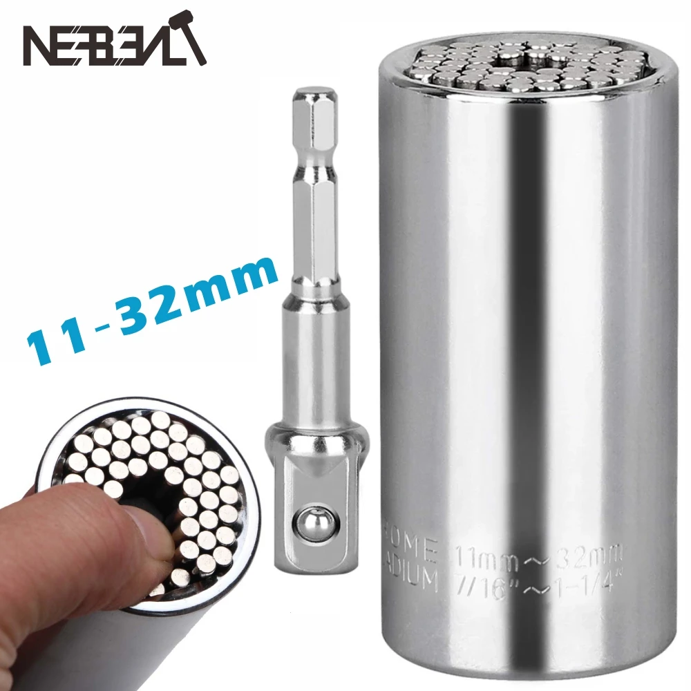 

Universal Hardware Torque Wrench Head Set Socket Sleeve In Wrench 11-32mm Spanner Key Magic Grip Portable Multi Hand Tools