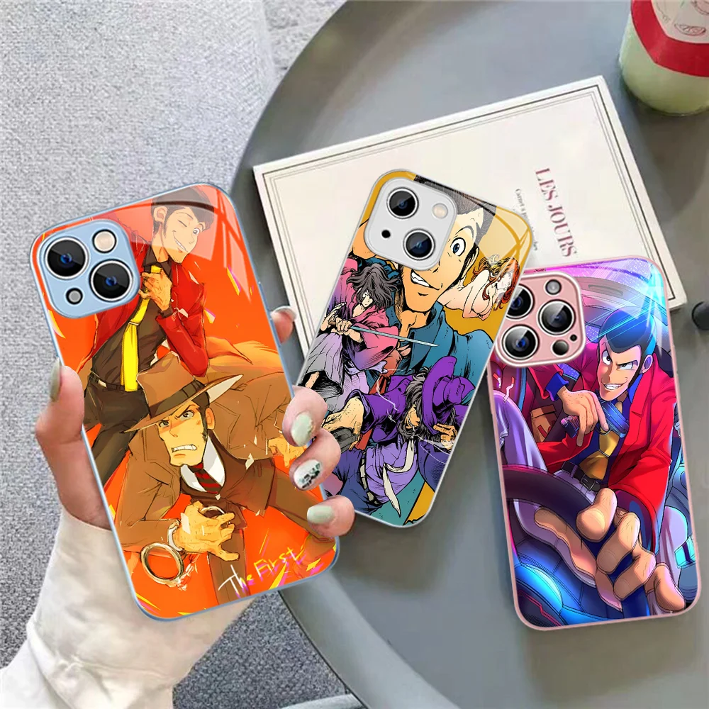 

L-Lupin The T-Third Anime Phone Case Tempered Glass For Iphone 14 13 12 11 Pro Mini XS MAX 14Plus X XS XR Fundas