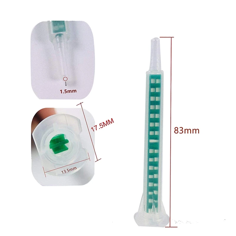 40 Piece Epoxy Mixing Nozzle Electrostatic Mixing Nozzle Cartridge Tip 50Ml/1.7Oz (1:1/1:2 Ratio) 16 Elements