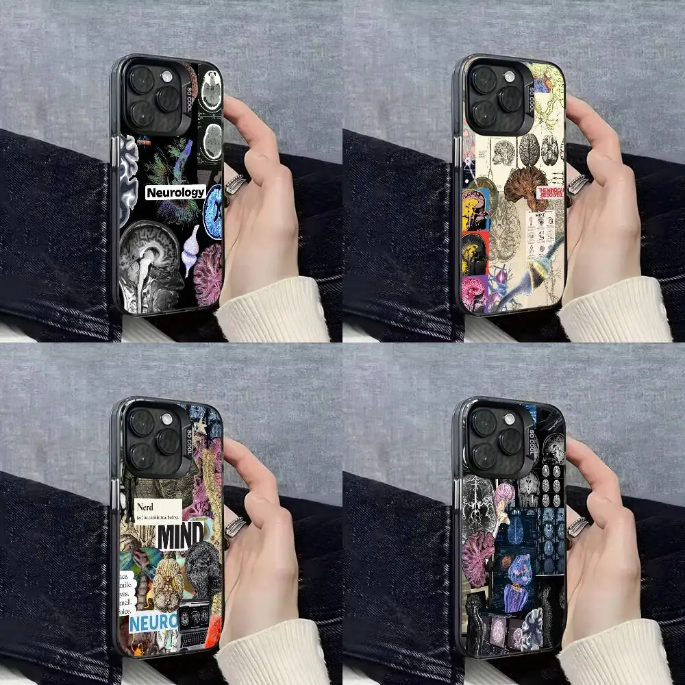 

Brain Heart Nerve Anatomy Psychology Phone Case For iPhone 17,16,15,14,13,12,11,Pro,Max,Plus,E,Air,Mini Black IMD Cover