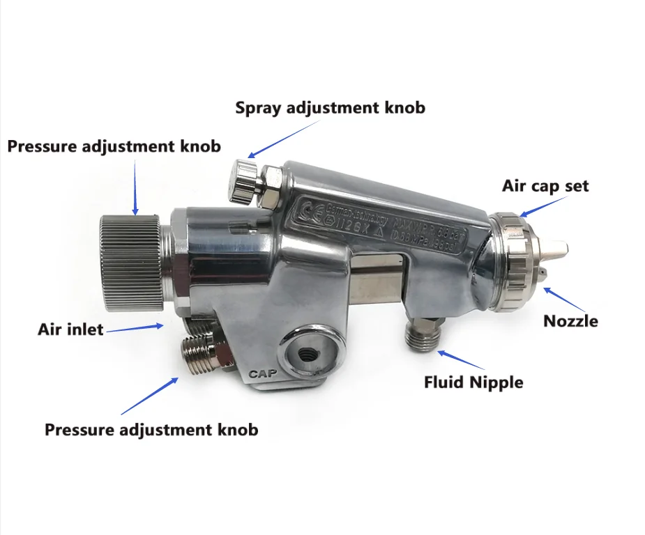 YS Top Nova Pistola de Pulverização Automática, Pistola de Pulverização Automática Pneumática para Pintura de Carro Automotivo WA-101 WA-200
