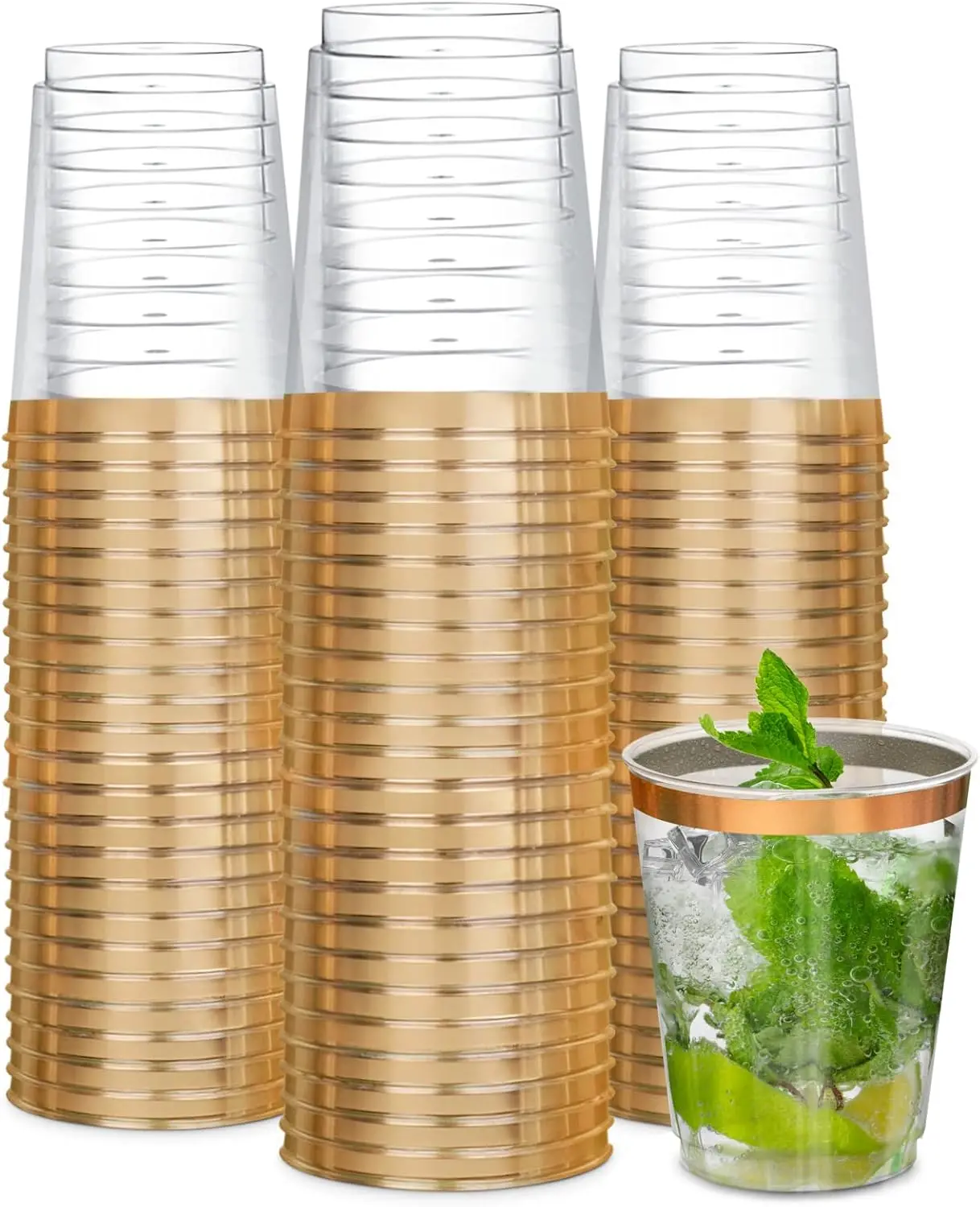 Robuste 10 OZ Einweg-Plastikbecher, Cocktailgläser für Partys, 50er-Pack