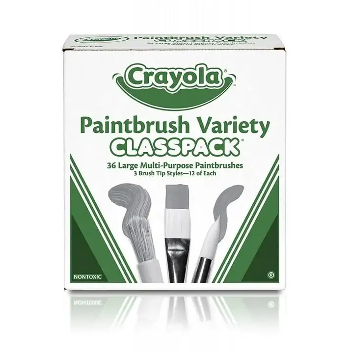 Crayola Paintbrush Variety Classpack, 36 Ct, Bulk Paint Brushes, Bulk School Supplies, Classroom Must Haves