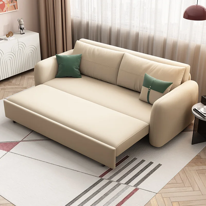 Modern Fabric Sofa Bed Folding Multi-functional Dual-purpose Living Room High-end Light Luxury Sofa Bed