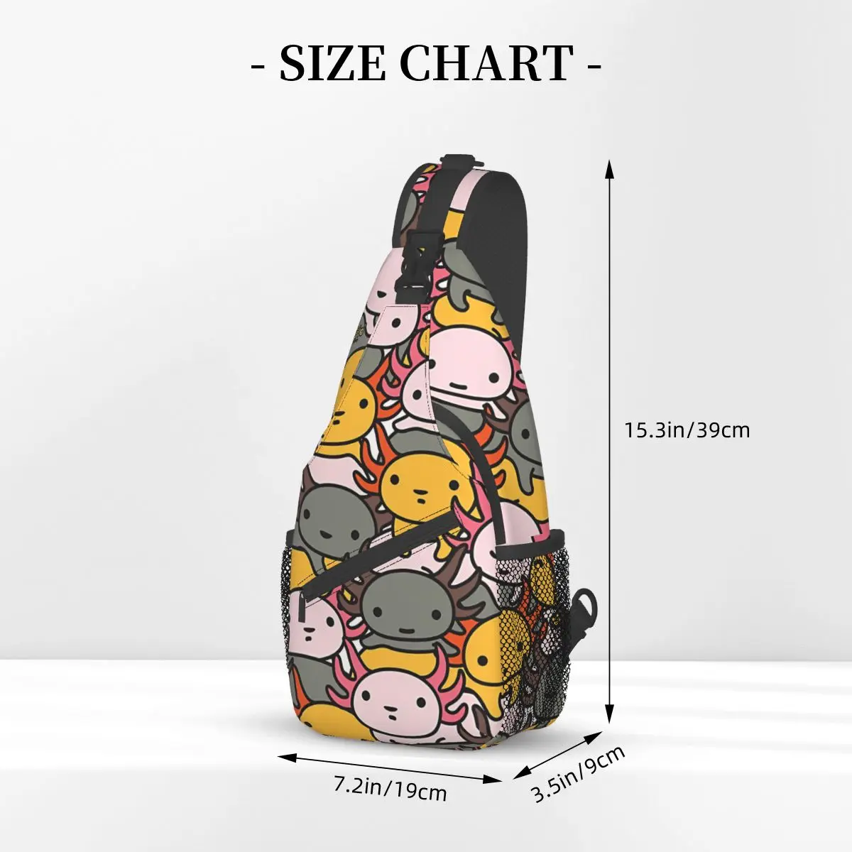 Axolotl Wave Style Crossbody Chest Bags Pockets Travel Pack Messenger Sports Teens Shoulder Bag Unisex