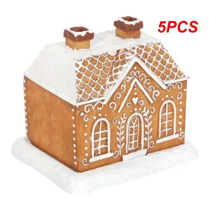 

5PCS Crafts Incense Burner Ornament Christmas Gifts Snow Top Ornament Warm And Comfortable Chimney Hut Home Supplies Christmas