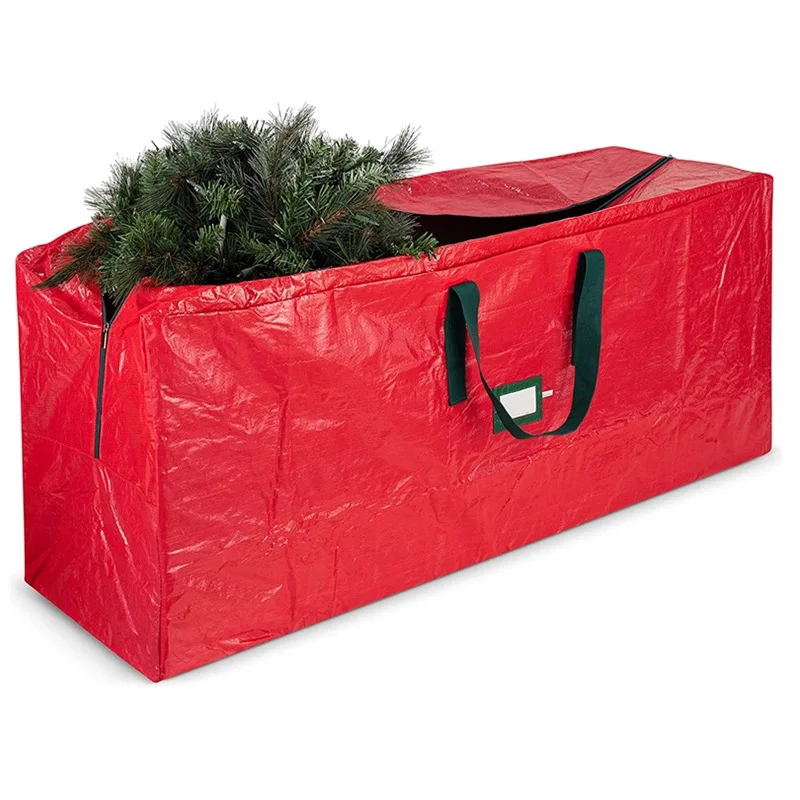 Large Christmas Tree Bag Storage Tub High xmas Tree Decoration Wreath Storage Box Handles Waterproof And Durable Home Organizer