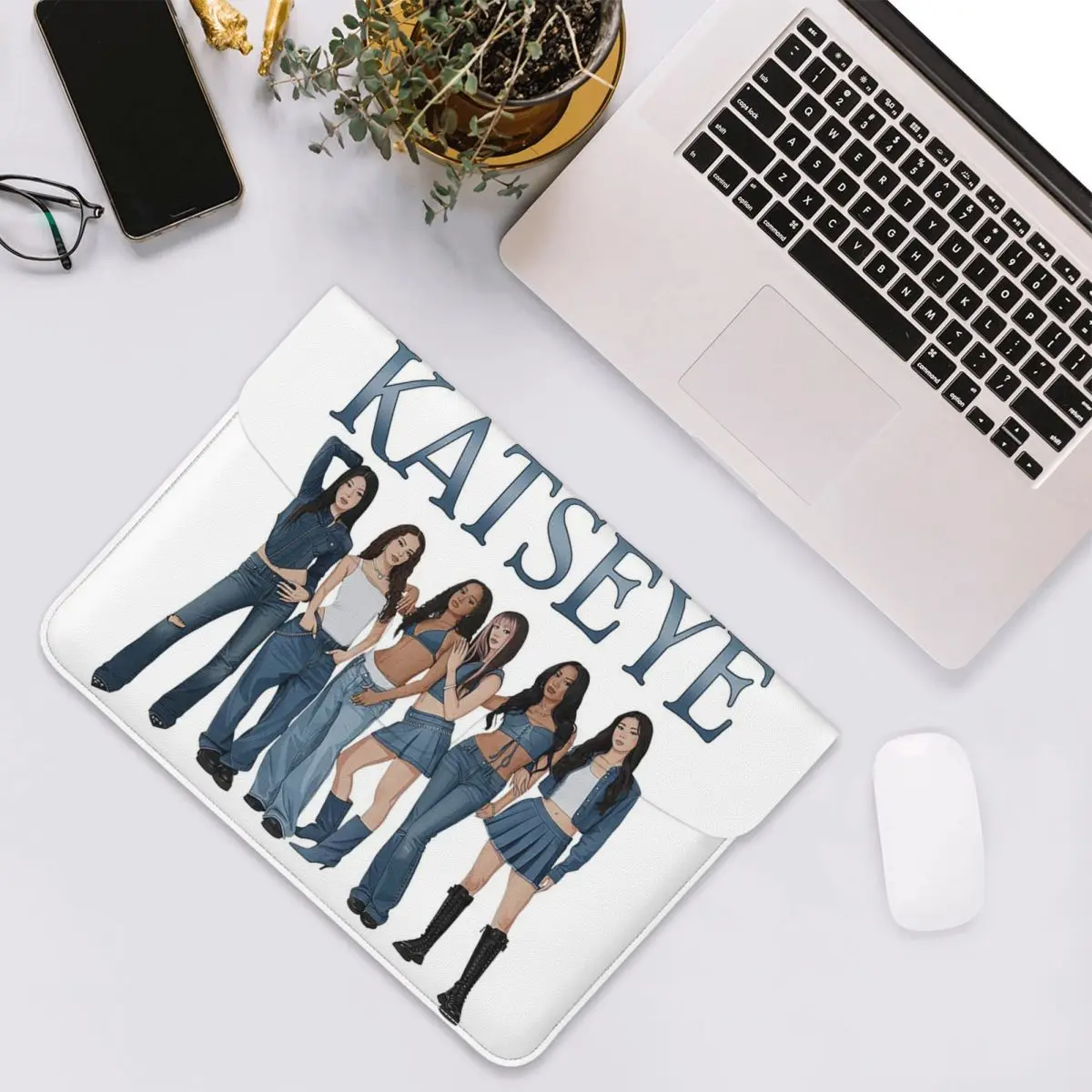 katseye-music-kpop-chaos-tour-capa-horizontal-para-portatil-em-couro-sintetico-resistente-a-impactos-com-forro-macio-para-notebook-de-13-polegadas