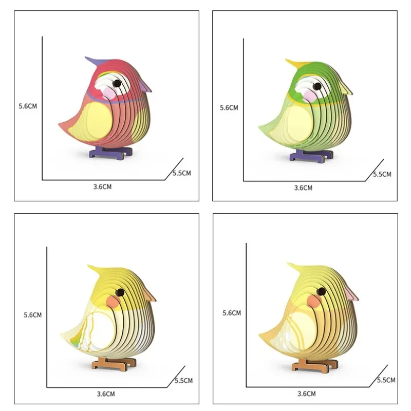 Rompecabezas de papel educativo de varios tamaños para niños, serie 3D Bird & Swan, bloques de animales pequeños, juguetes hechos a mano DIY, regalo de Navidad