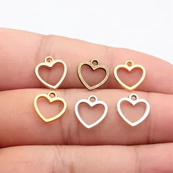 WYSIWYG 40pcs 12x11mm Antique Silver Color Hollow Heart Charms Pendant For DIY Jewelry Making Handmade Jewelry Craft Findings