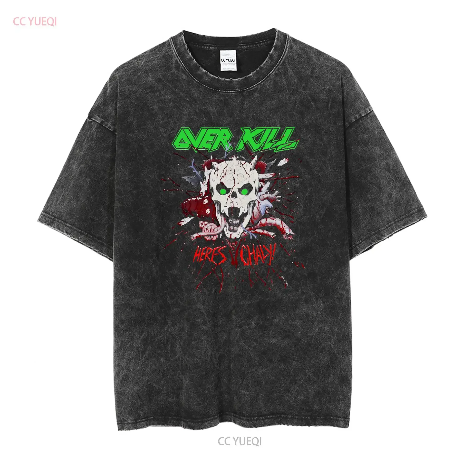 Vtg 1988 Overkill We came to Shred Band basic black T shirt NH10391 vintage Washed designer clothes Unisex Soft Stretched