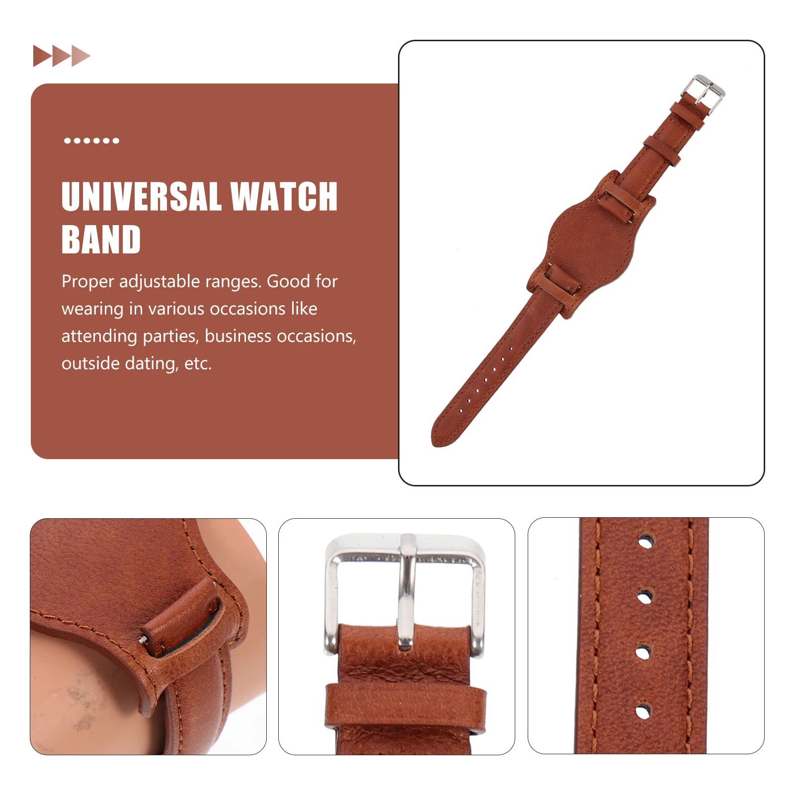 

Watch B Cowhide Wear resistant Strap Replacement Universal Watchstrap Various Occasions Lightweight
