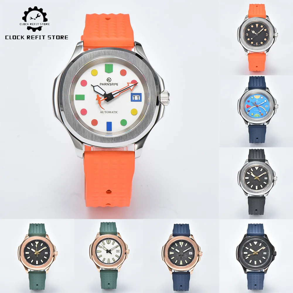 42MM Men\'s Casual Watch, NH35 Movement, Calendar Window Display, Silicone Strap, Water Resistant Case