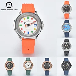 42MM Men's Casual Watch, NH35 Movement, Calendar Window Display, Silicone Strap, Water Resistant Case