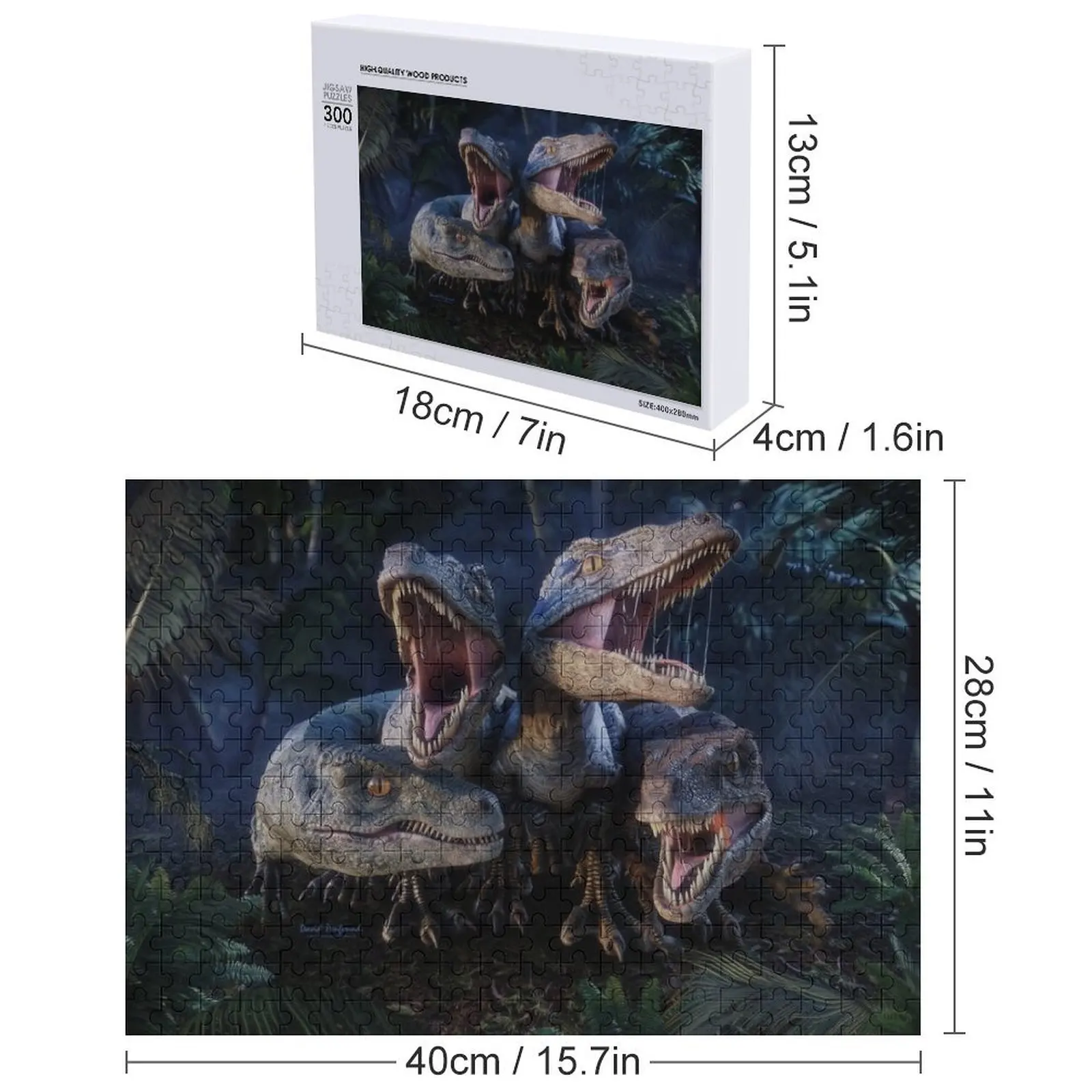 Raptor squad Jigsaw Puzzle Regalo personalizable Regalo personalizado para niños Juguete personalizado para bebé Rompecabezas con nombre de madera