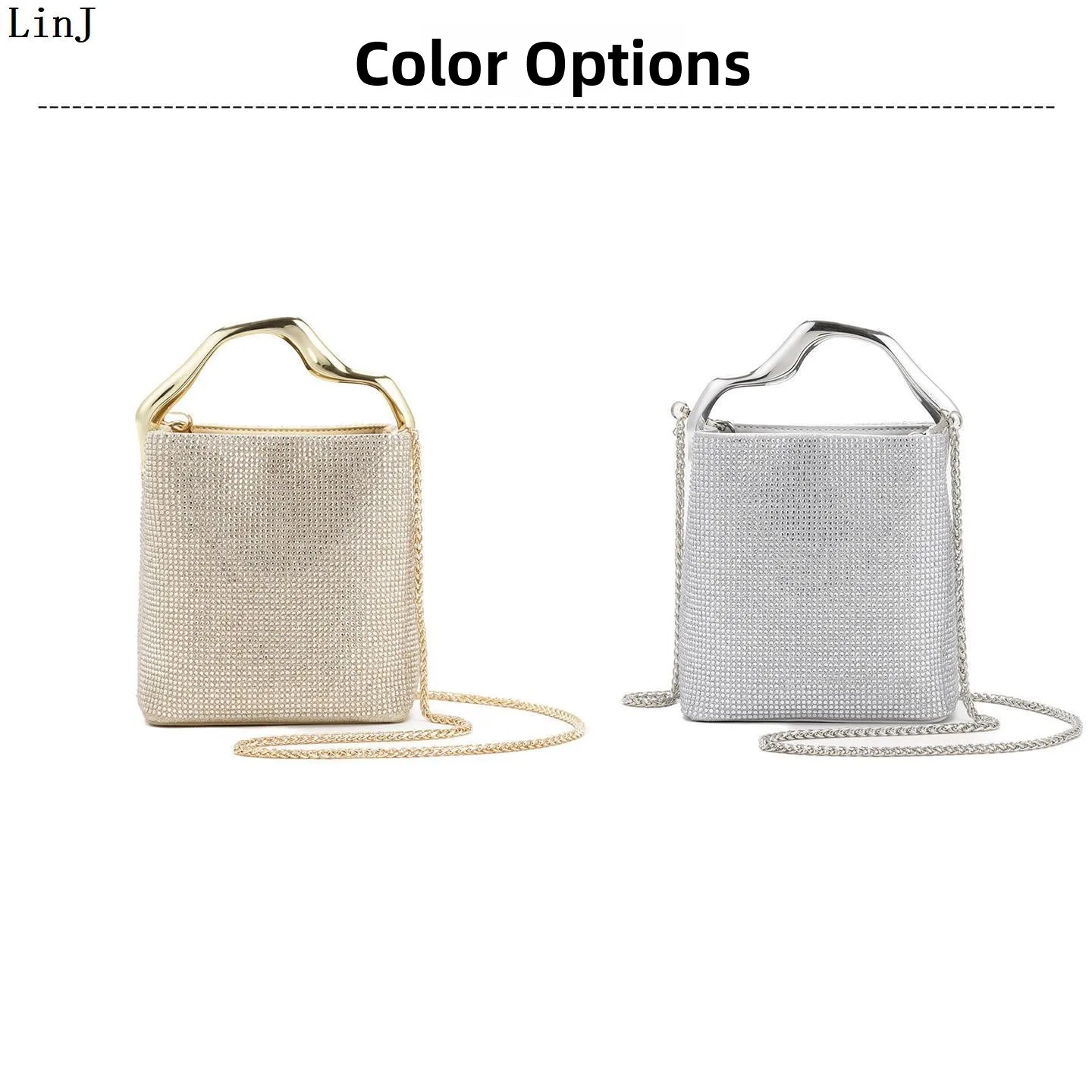 LinJ2026 Women's Diamond Encrusted Crossbody Bag for Commuting And Evening out Single Shoulder Bag Small  Trend