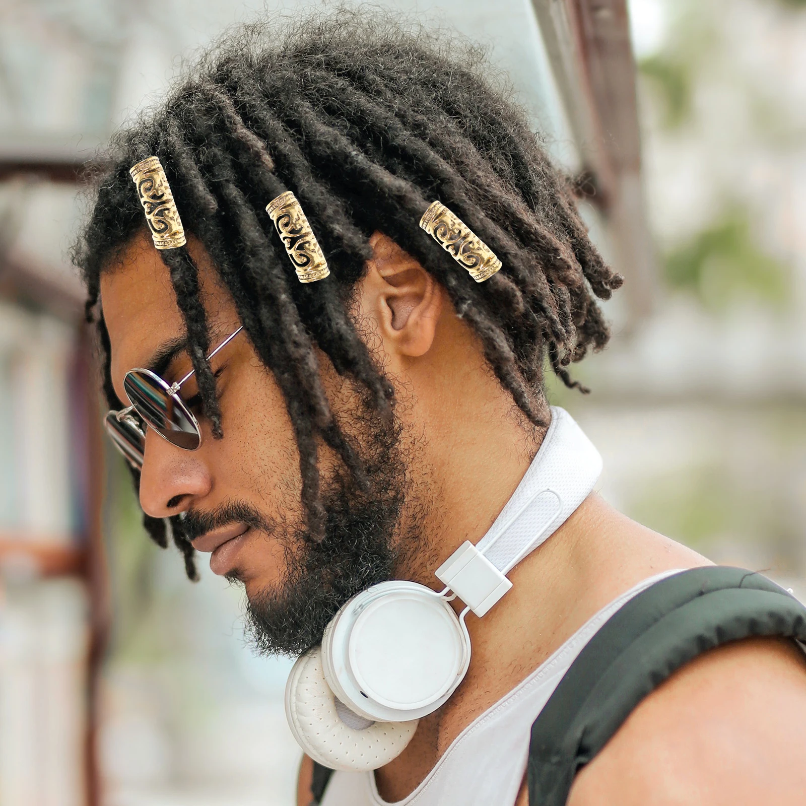 

6 Pcs Retro Headdress Accessories Rings Dreadlock Hair Accessory Headband Metal Cuffs Jewelry Miss