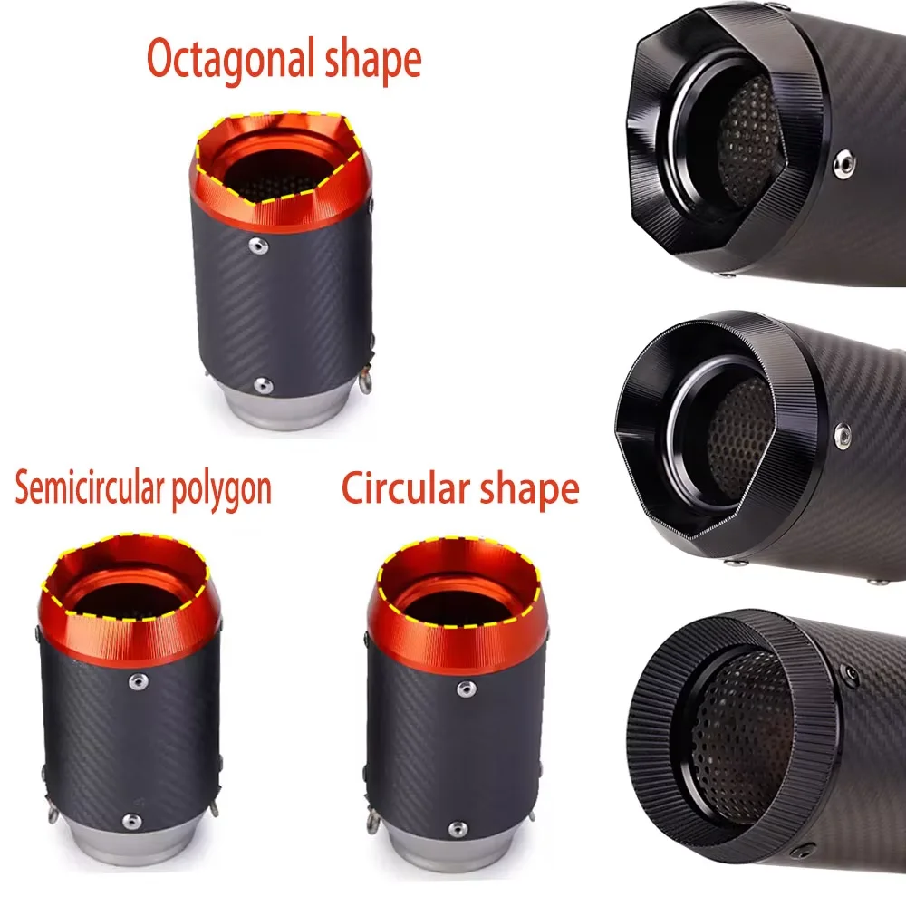 51mm Universal Motorcycle GP Exhaust With stickers and DB killer Carbon Fiber for Yamaha z900 R6 S1000RR S1000XR Escape Muffler