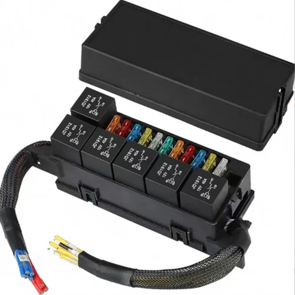 

Многоканальный автомобильный релейный блок предохранителей на 11 каналов, жгут проводов для электромобилей, 4-контактный, 5-контактный, с возможностью подключения, 40А, высокая производительность