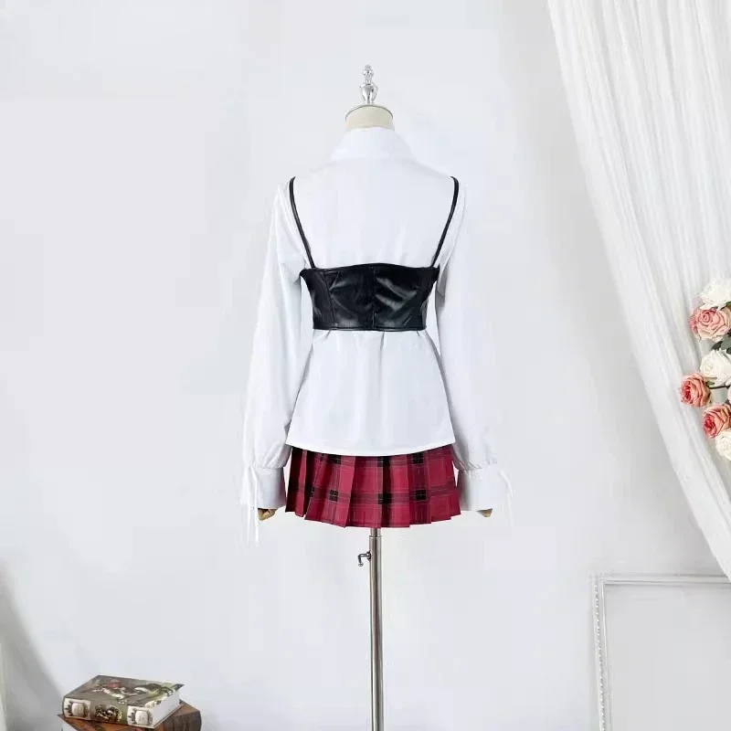 2025 Qiao Ling Cosplay Anime Link Click disfraces chaqueta de PU niñas saia roja vestido de mujer juego de rol vestidos noche