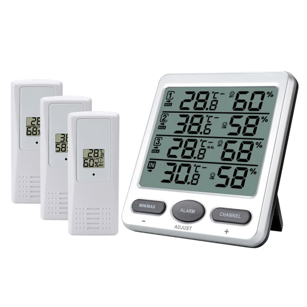 

LCD Display Wireless Thermometer with Hygrometer Functionality Monitor Indoor/Outdoor Conditions Effectively from a Distance