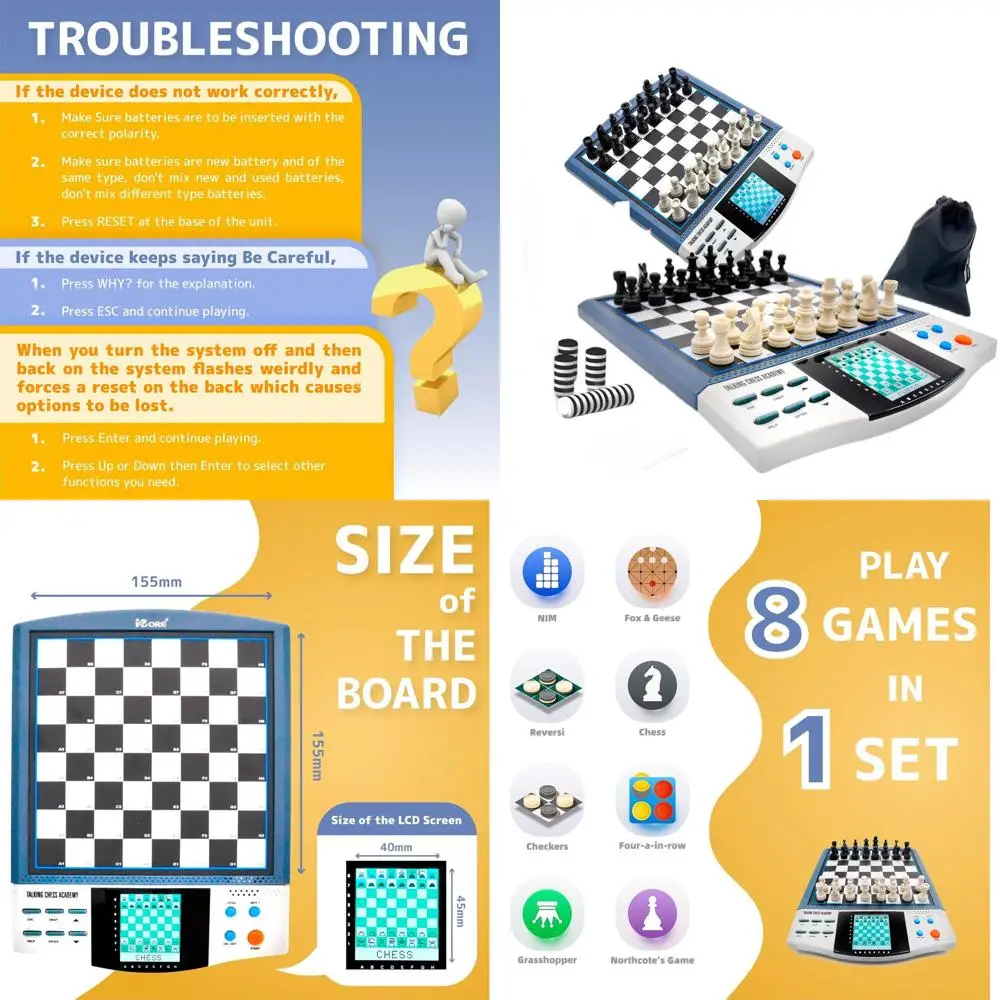 

Interactive Chess Learning Set for Kids & Adults: 30-Level Electronic Board with Voice Guidance