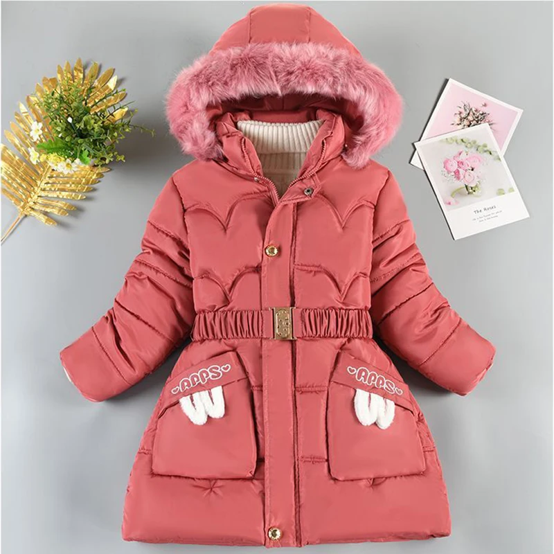 Manteau d\'Hiver en Duvet pour Enfant et Adolescent, Parka Épaisse à Capuche, Rembourrée en Coton, Vestes sulfet Chaudes