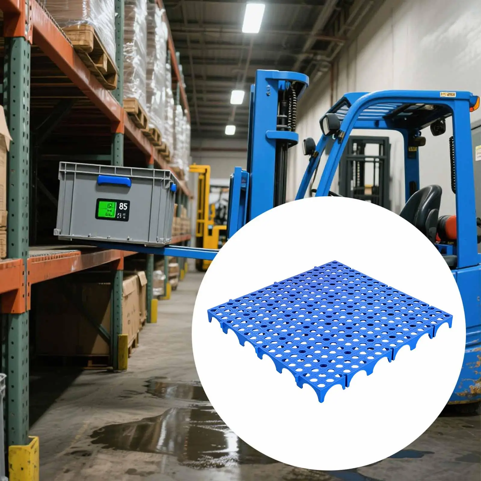 

Plastic Pallet Supplies Warehouse Floor Pallet Storage Grid Pad Ventilation Pad for Cargo Restaurant Basement Storage Closet