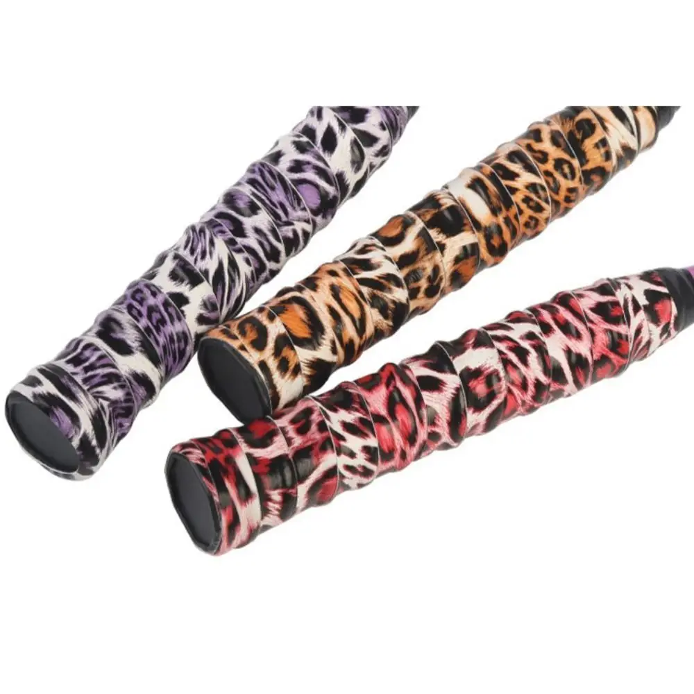 Leopard Print Racket Sweatband Hand Glue Winding Bicycle Handle Winding Strap Pu Breathable Grips Sweatband Bicycle Handle