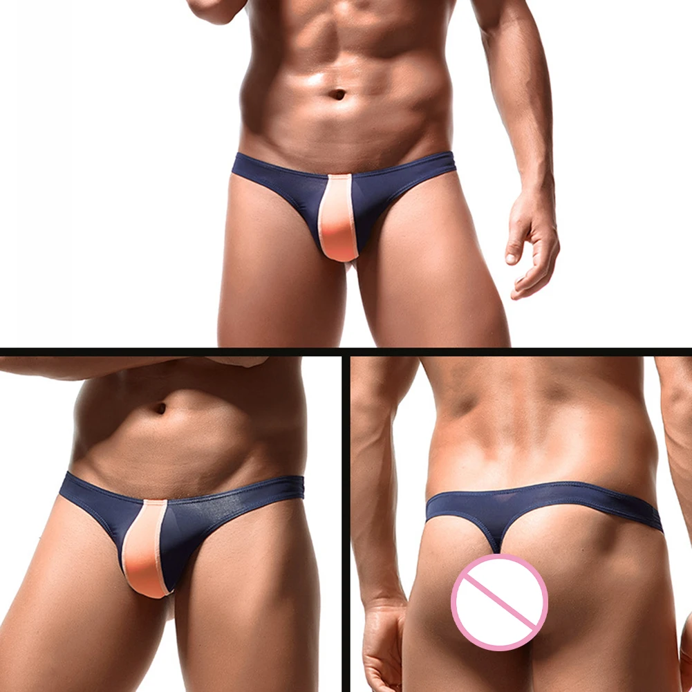 Men Sexy Brief Low Waist Underwear Mesh Pouch Panties Breathable Thongs G-string Scrotum Bulge Men Clothes Inner Wear