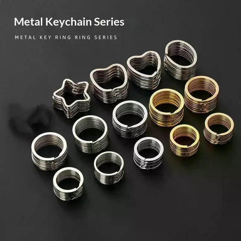 1pcs Solid Metal Split Ring Double Loop Keyring 15-38mm Bag Hook Connector for DIY Leather Craft Hardware Gift Accessory