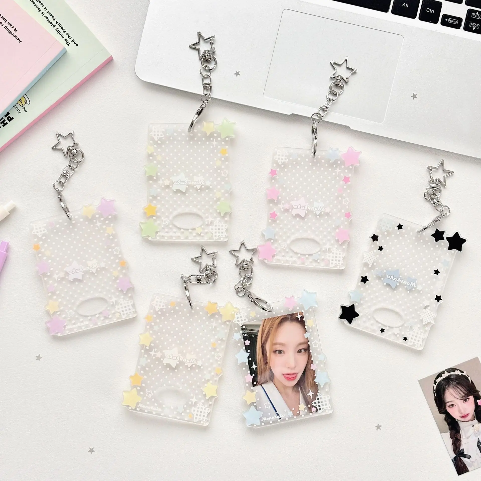 Dots and Stars Acrylic Card Holder for Star Cards, 3-inch Mini Card Holder Instant Photo Card Holder