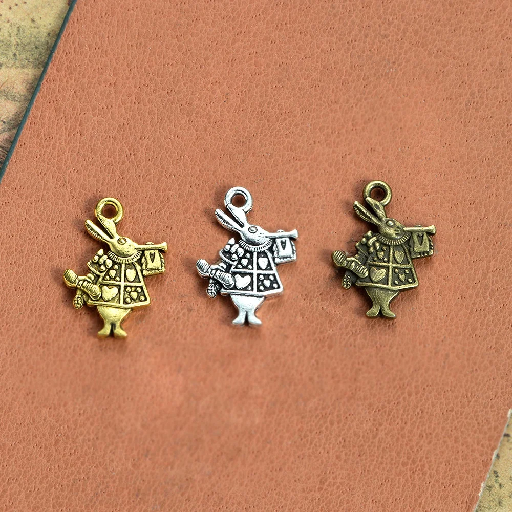 20Pcs/Lot Charms Trumpet Rabbit 20x14mm Tibetan Bronze Silver Color Pendants Antique Jewelry Making DIY Handmade Craft