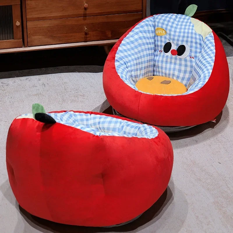 Kids Sofa Chair Toddler Armchair Plush Cartoon Seat Foldable Washable Removable Cover Nursery Playroom Bedroom Red Green