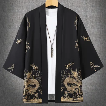 Kimono unisexe imprimé Dragon,...