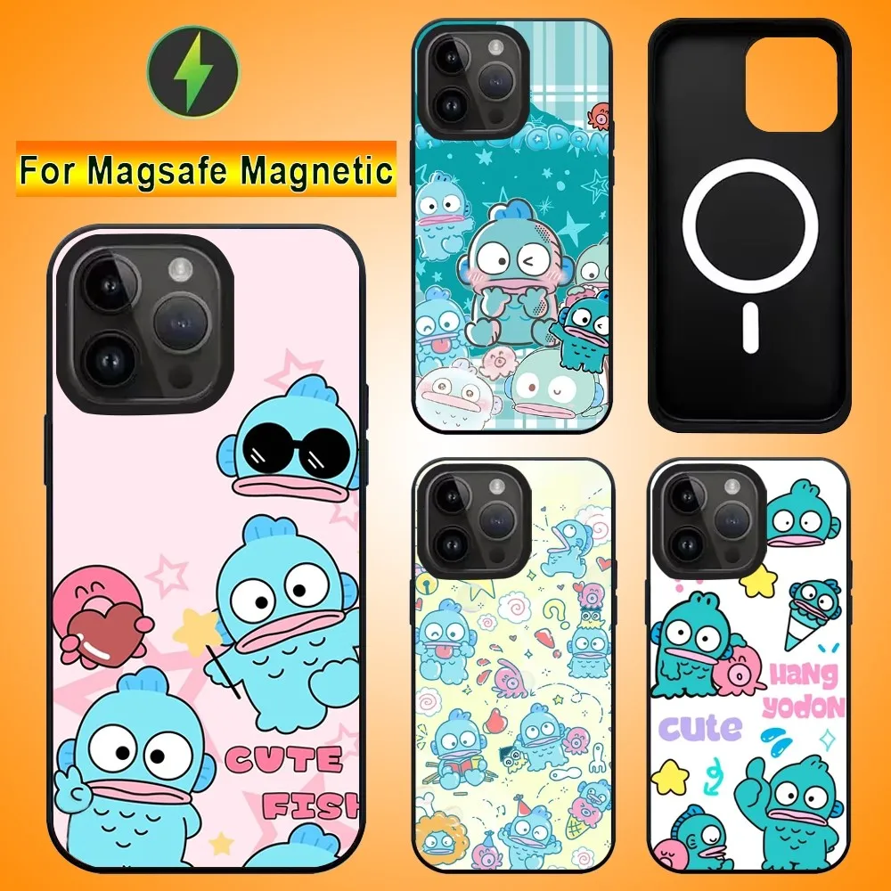 H-Hangyodon S-Sanrio Phone Case For IPhone 15 14 13 16 Pro Max 11 12 Mini Alex Mirror For Magsafe Wireless Charging Cover