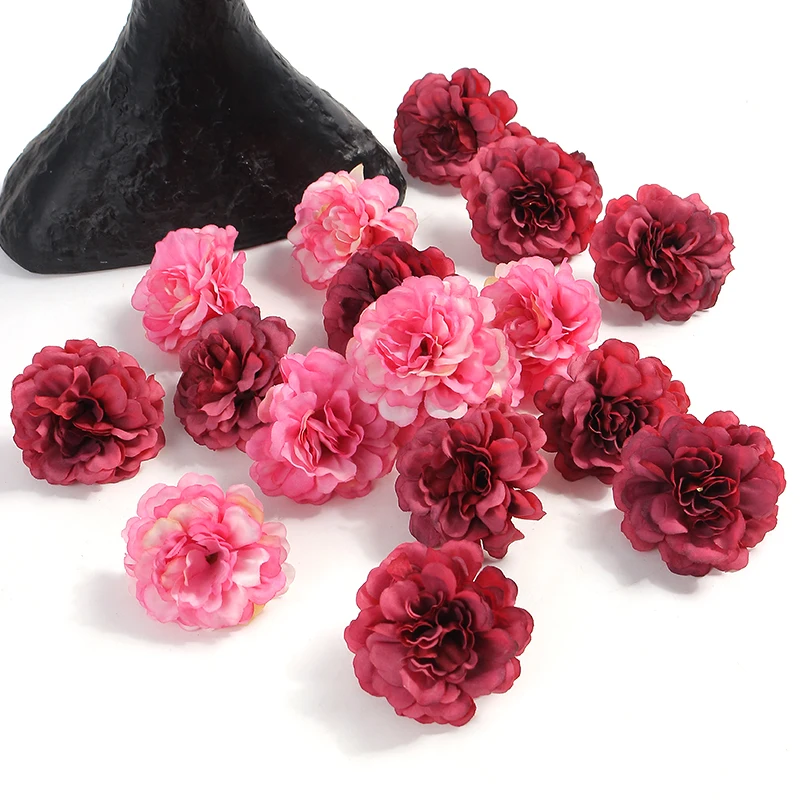 10/20PCs Rose Artificial Flowers 4.5cm Fake Flower Head for Wedding Marriage Decoration Home Decor Craft Garland Gift Accessory