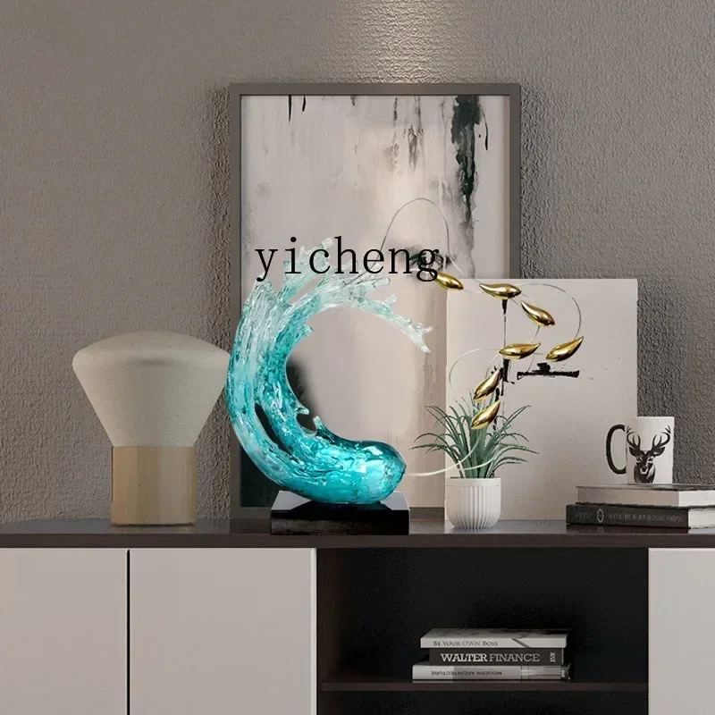 h27-   Modern Home Jewelry Transparent Sculpture Ornament Light Luxury Crystal Resin Sculpture Soft Accessories Ornament