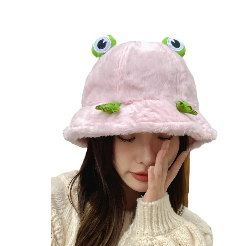 Frog Bucket Hat for Adults Teens, Funny Cute Cotton Fisherman Caps, Funny Bonnets for Girls Women, Kpop Hip Hop, Y2K