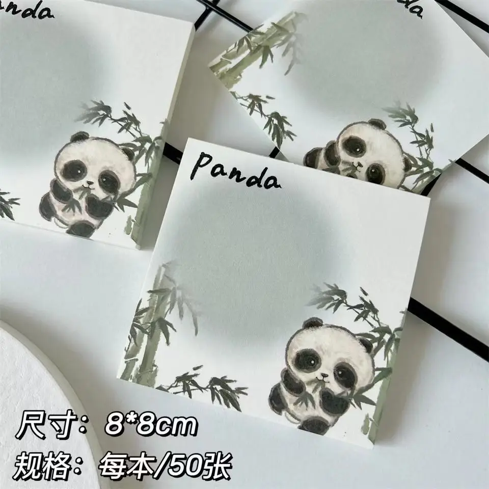 50 ورقة Kawaii الباندا ملاحظات حفلات مذكرة الوسادة للقيام قائمة مخطط ملصق المفكرة لطيف مكتب الديكور القرطاسية الكورية