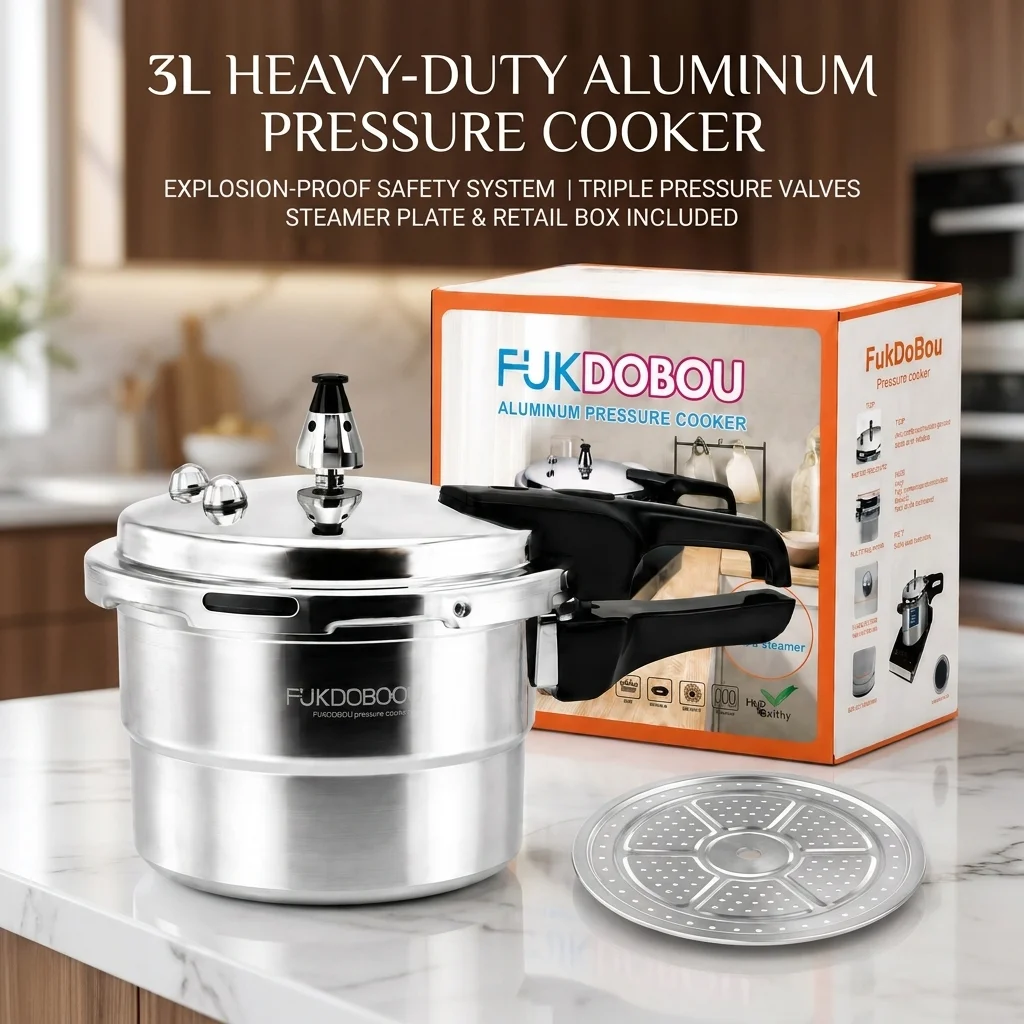 Casserole à pression en aluminium 3L 5L, anti-explosion universelle, pour plaque à induction et flamme nue, avec plaque vapeur